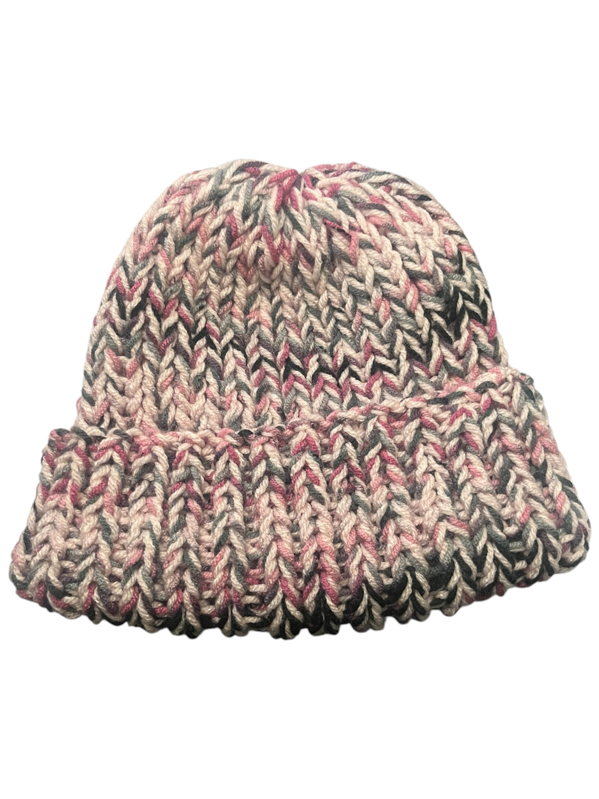 Stretchy Knit Beanie - Pale Pink Multi
