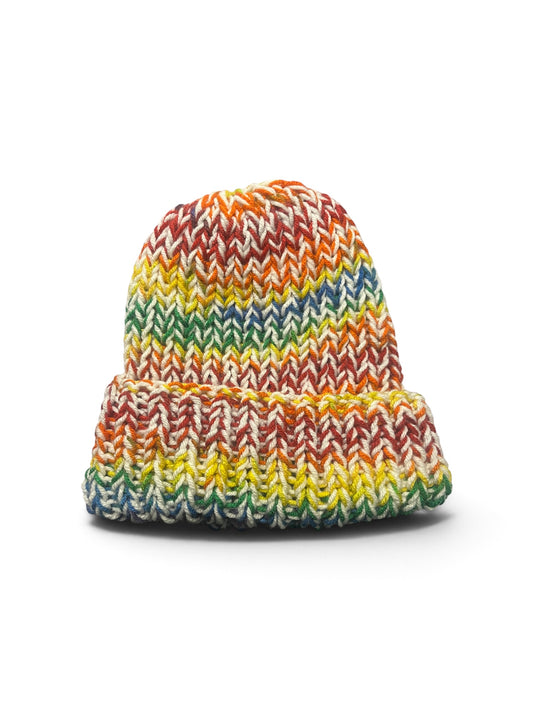 Stretchy Knit Beanie - Rainbow