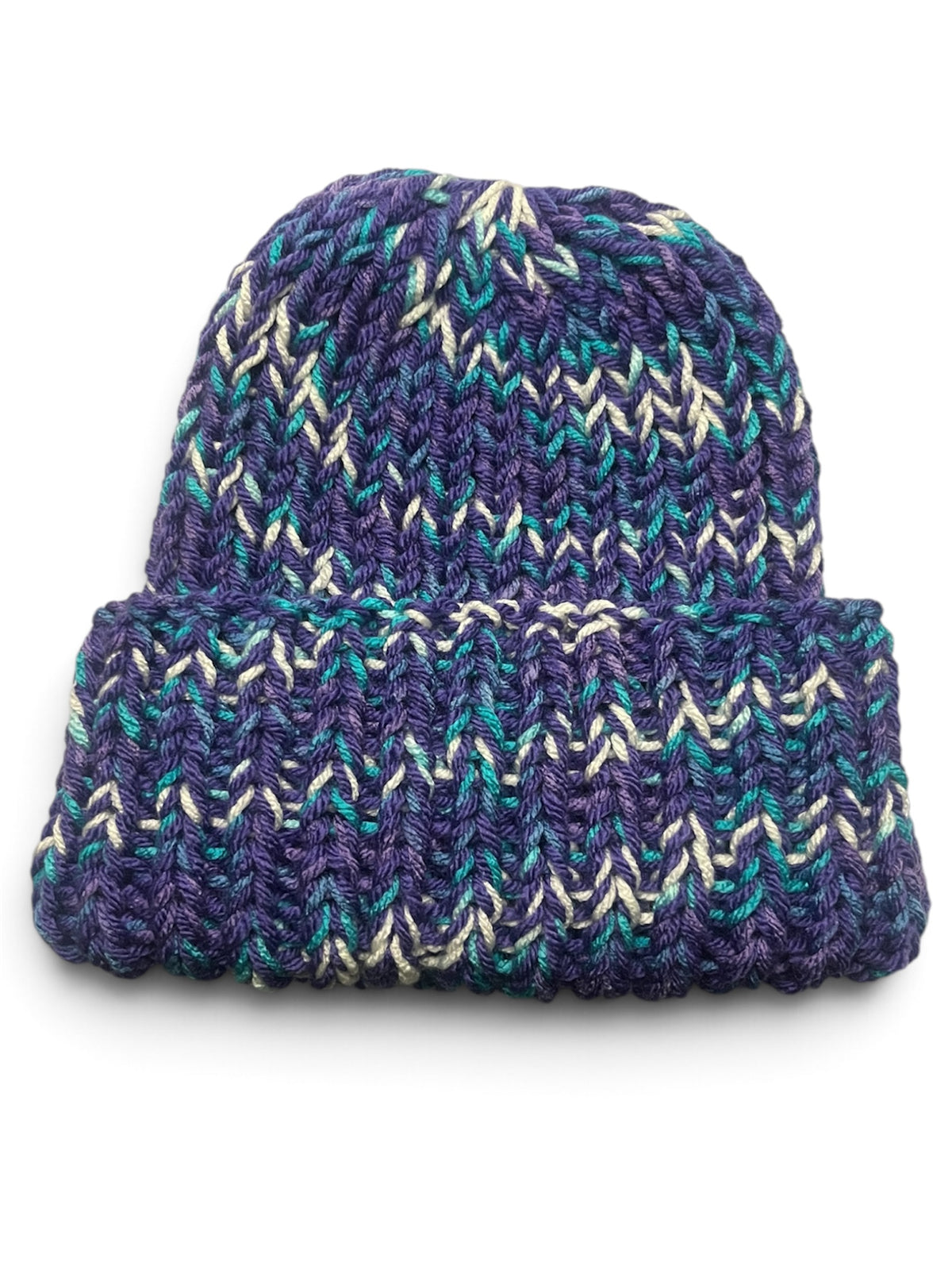 Stretchy Knit Beanie - Multi Purple