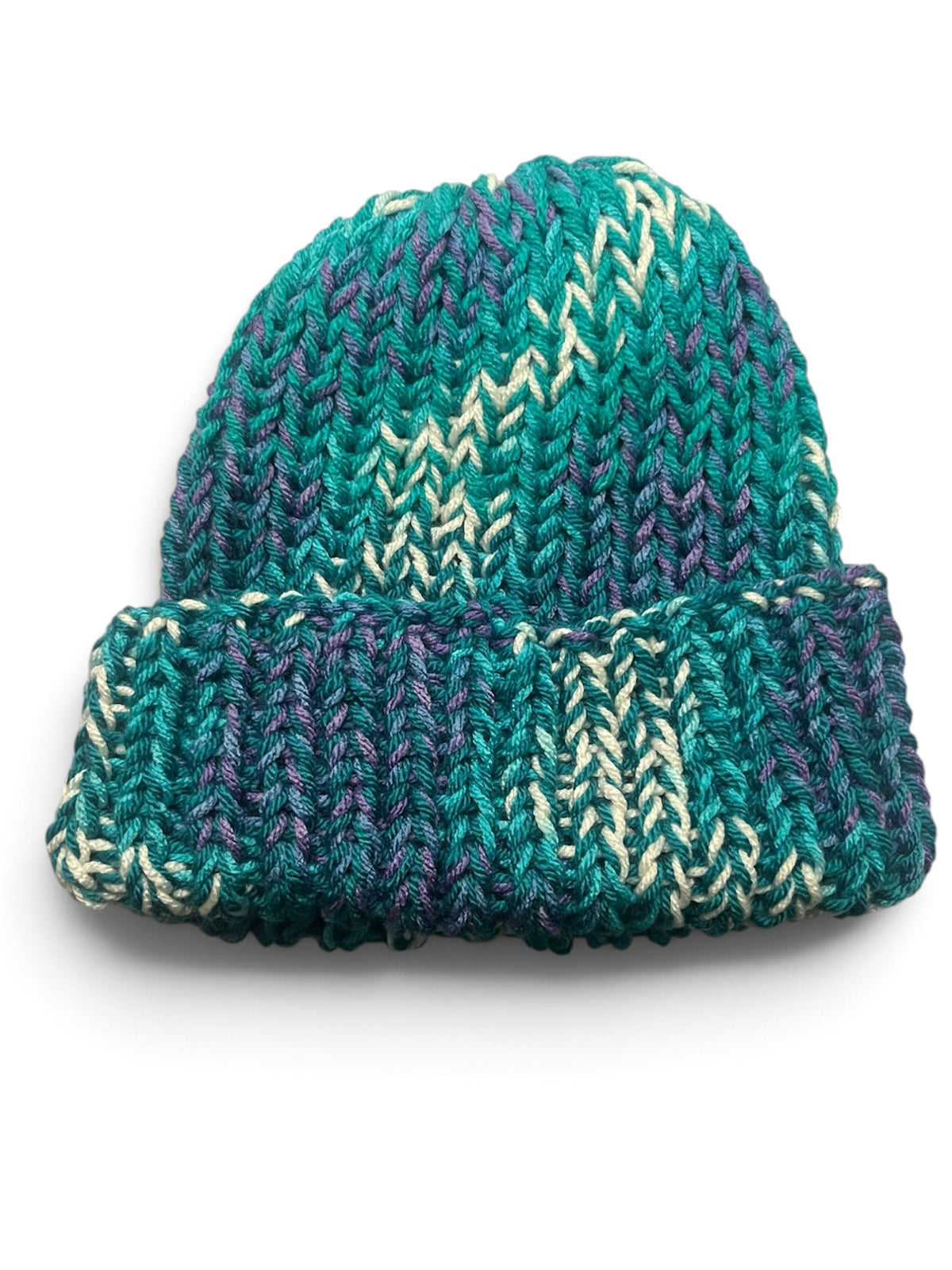 Stretchy Knit Beanie - Multi Teal