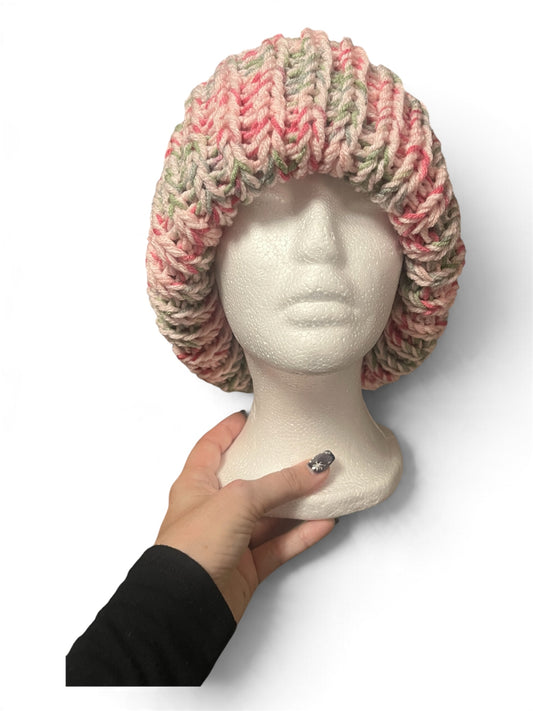 Stretchy Knit Beanie - Pink Primrose