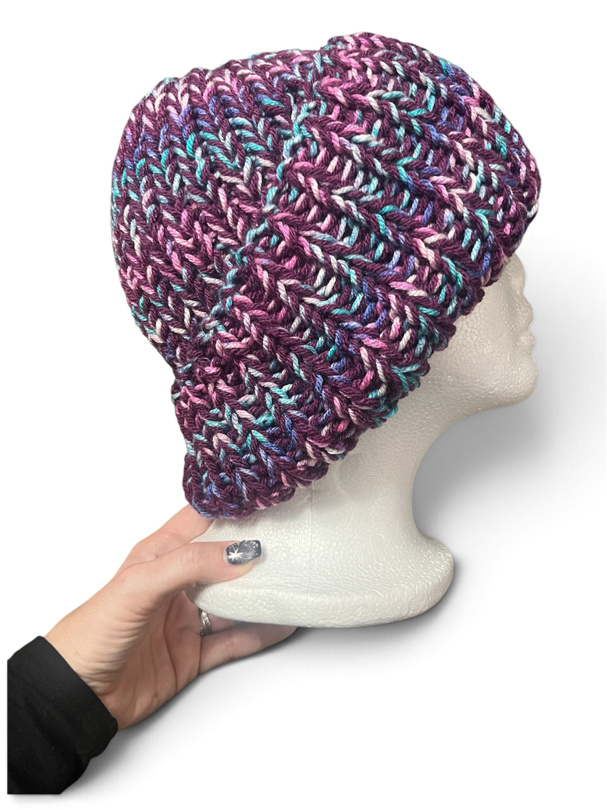 Stretchy Knit Beanie - Purple Dream
