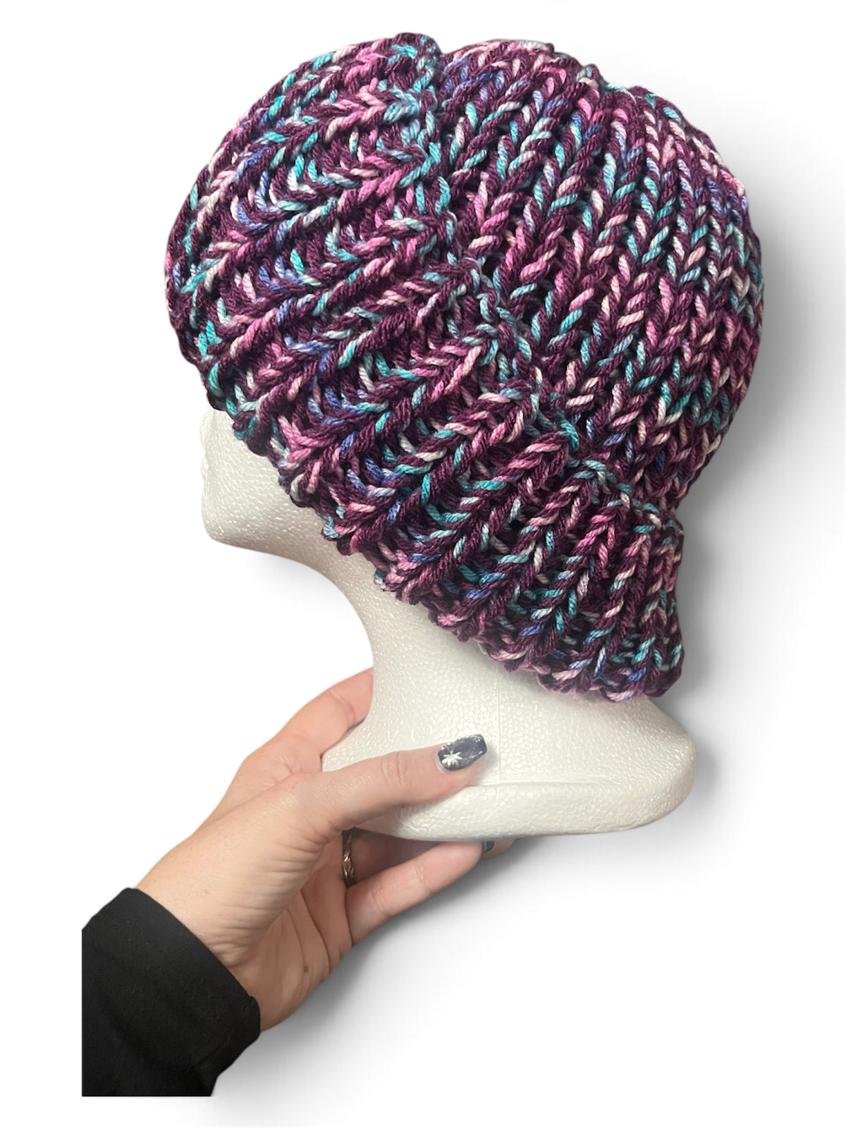 Stretchy Knit Beanie - Purple Dream