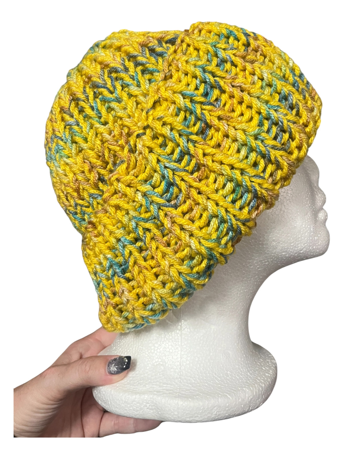 Stretchy Knit Beanie - Yellow Multi