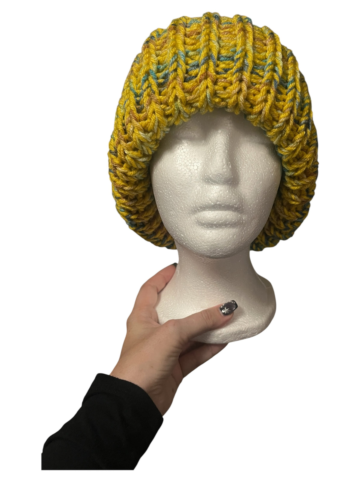 Stretchy Knit Beanie - Yellow Multi