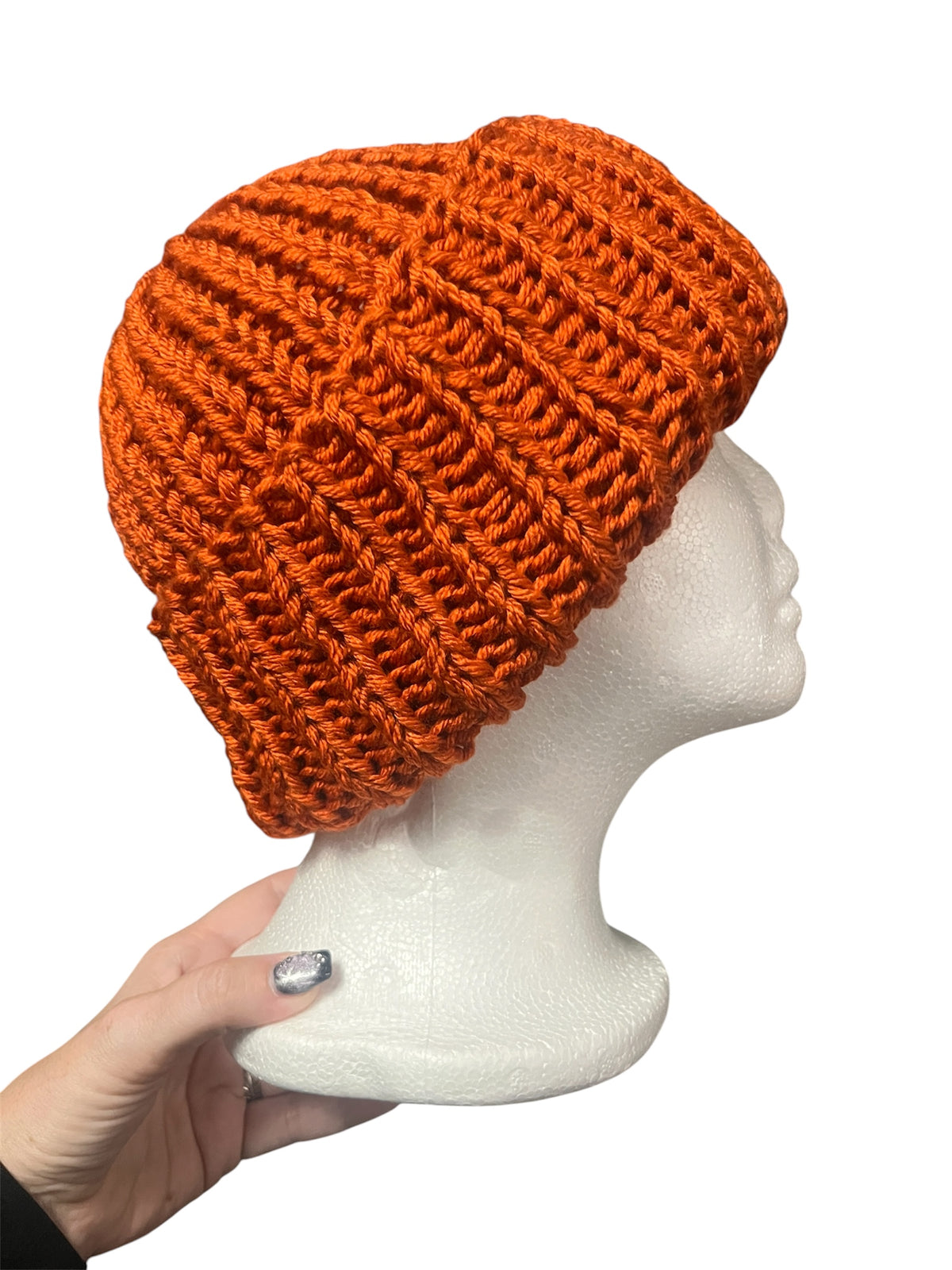 Stretchy Knit Beanie - Pumpkin