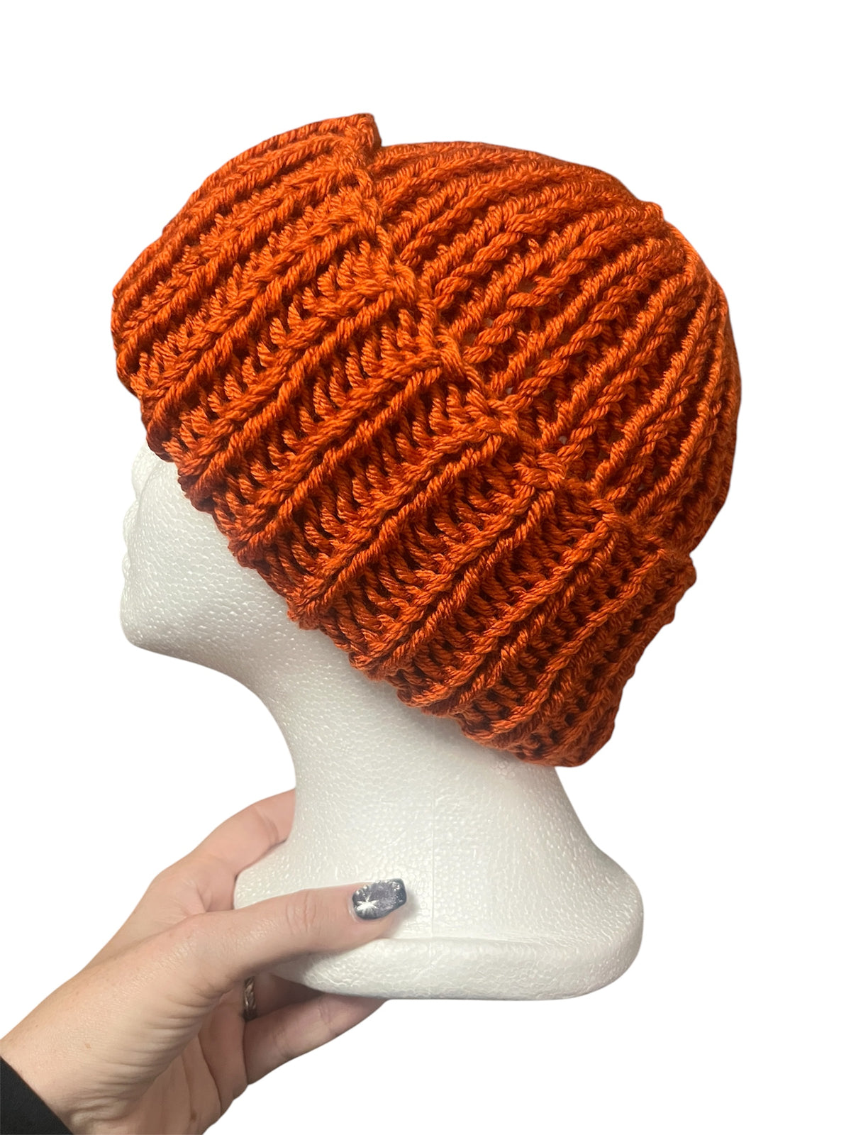 Stretchy Knit Beanie - Pumpkin