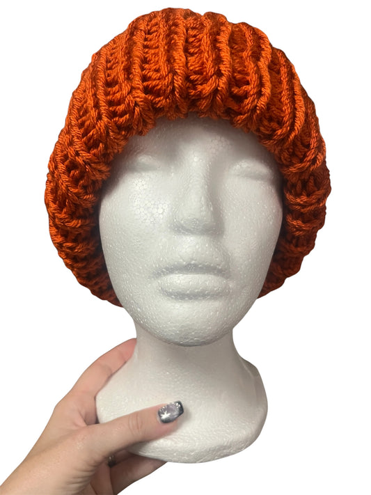 Stretchy Knit Beanie - Pumpkin